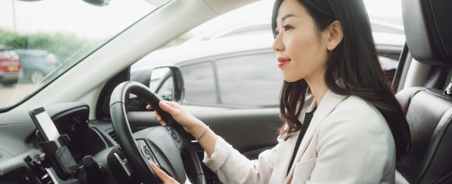 Man driving a car